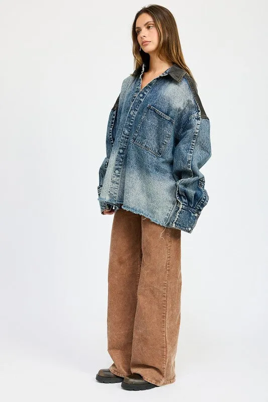Oversized Button up Denim Jacket