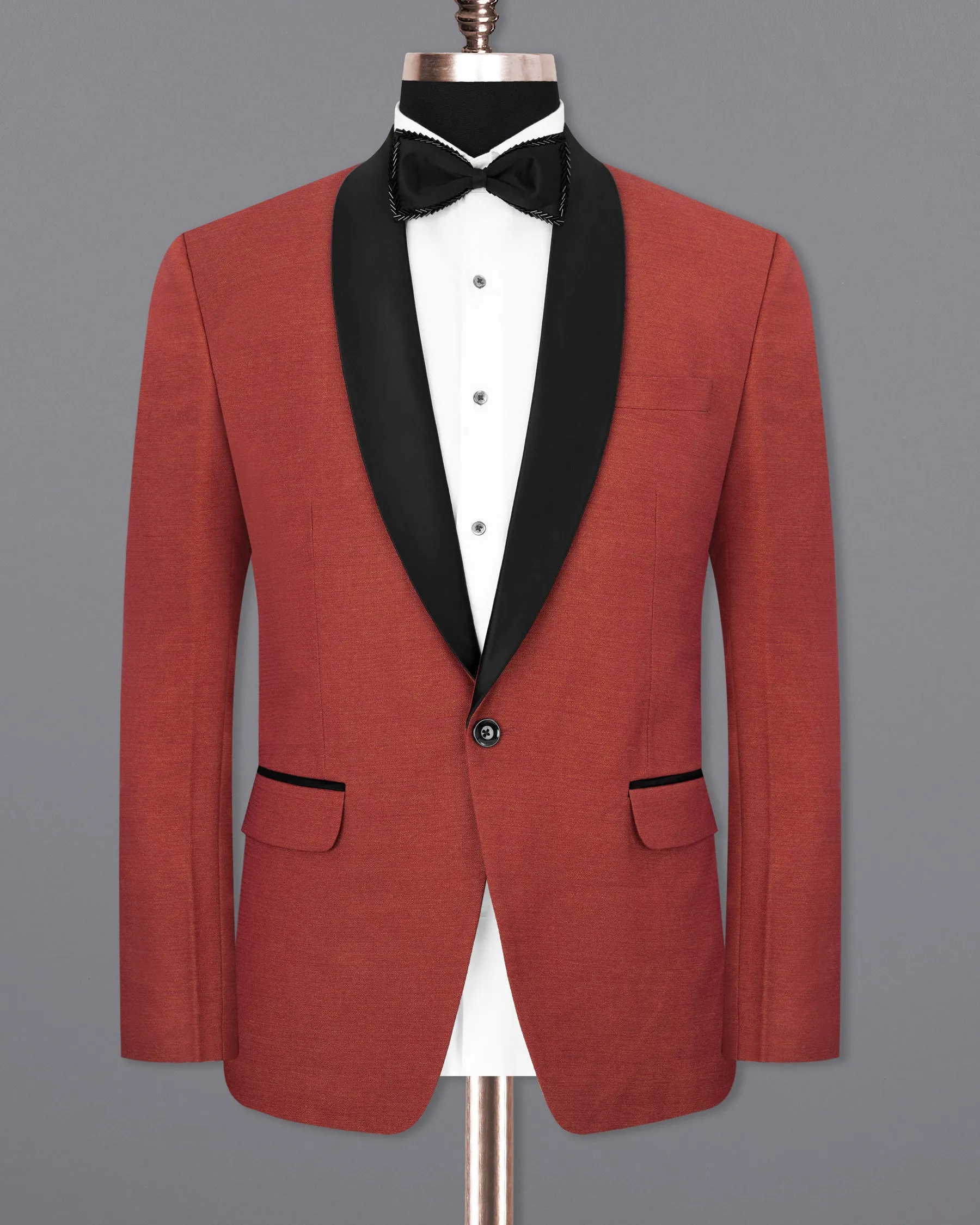 Pale Carmine Tuxedo Blazer