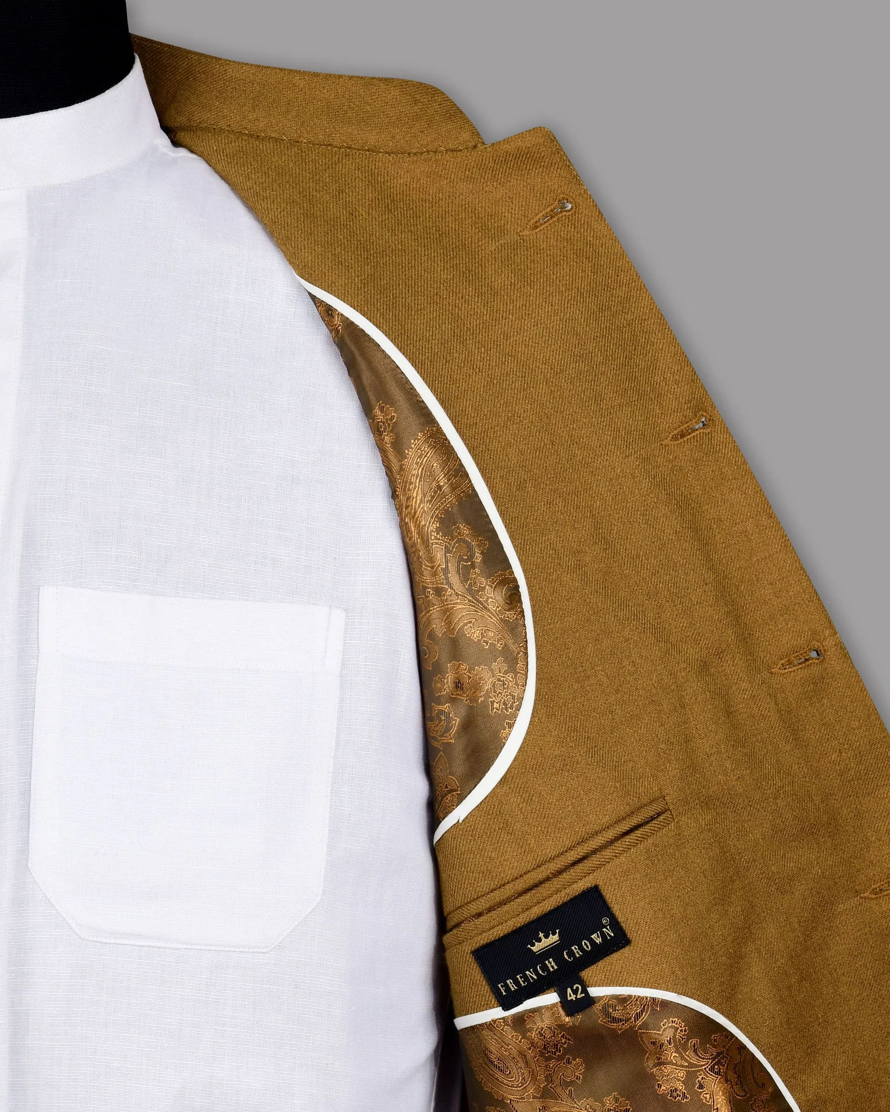 Porter’s Clay Khaki Bandhgala/Mandarin Blazer