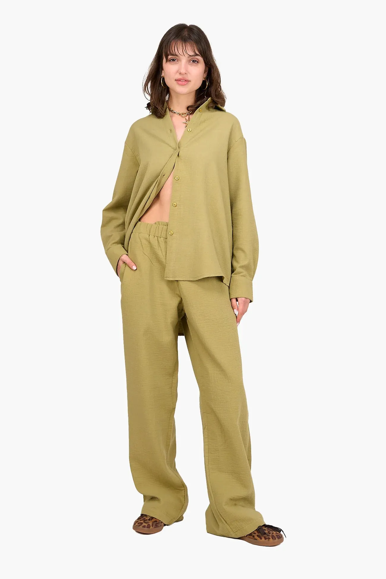 Relaxed Tencel Wide-Leg Pants