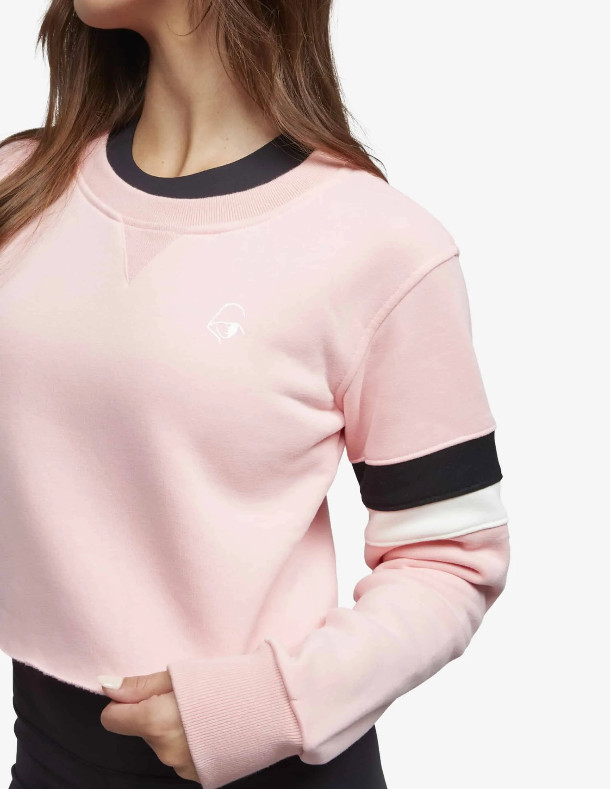 Roll With It Cropped Crew - Pink