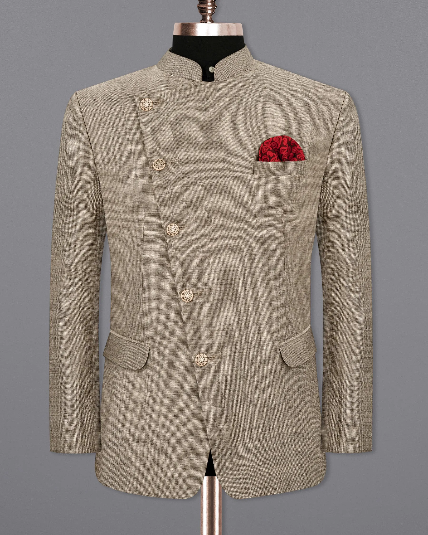 Sand Dune Cross-Buttoned Bandhgala Designer Blazer