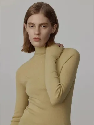 Seamless Merino Wool Turtleneck Sweater