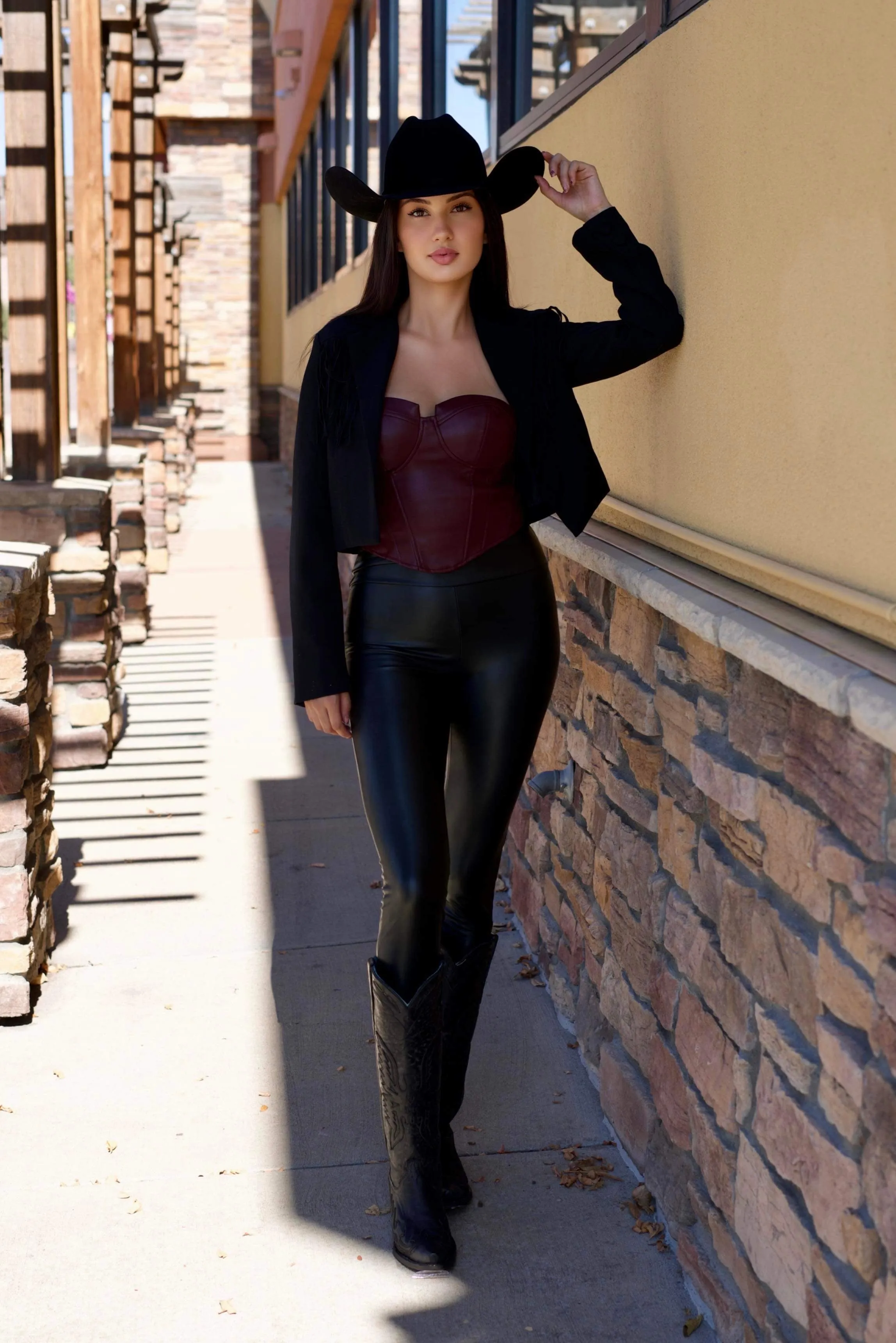 Selena Black Faux Leather Leggings