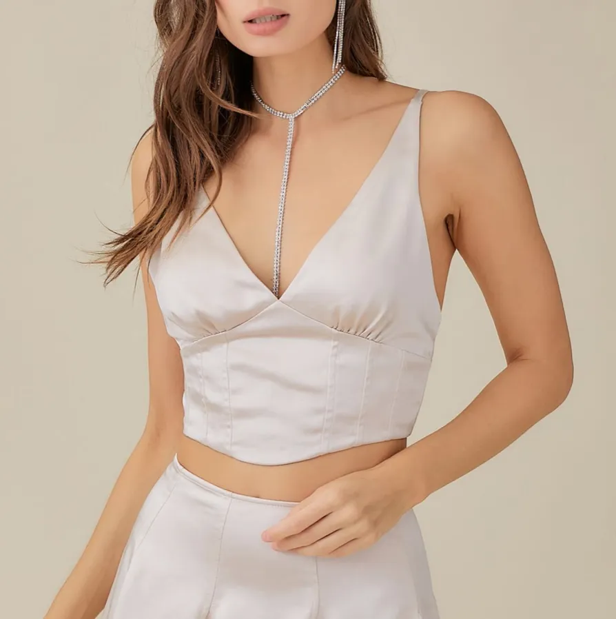 Silky Corset Crop Top