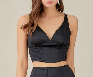 Silky Corset Crop Top