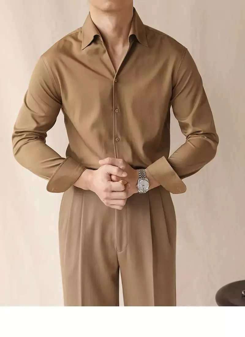 Slim Fit Long Sleeve Business Shirt