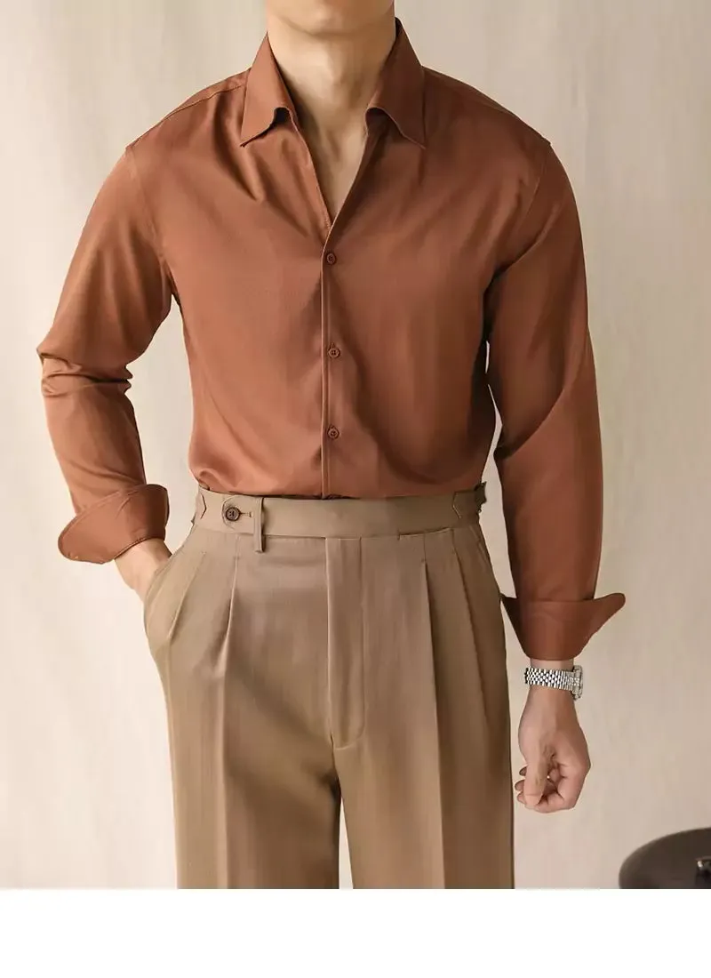 Slim Fit Long Sleeve Business Shirt