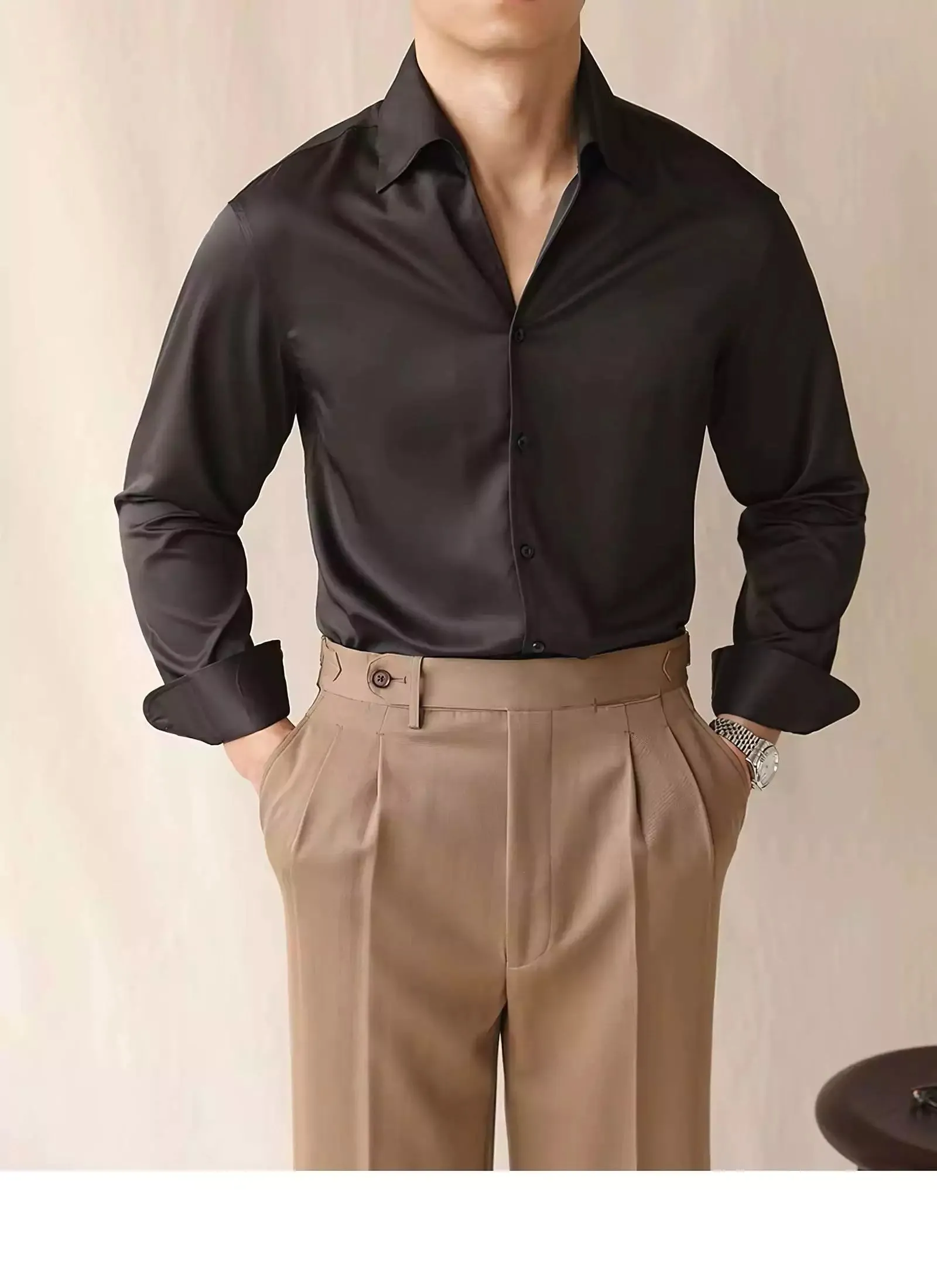 Slim Fit Long Sleeve Business Shirt
