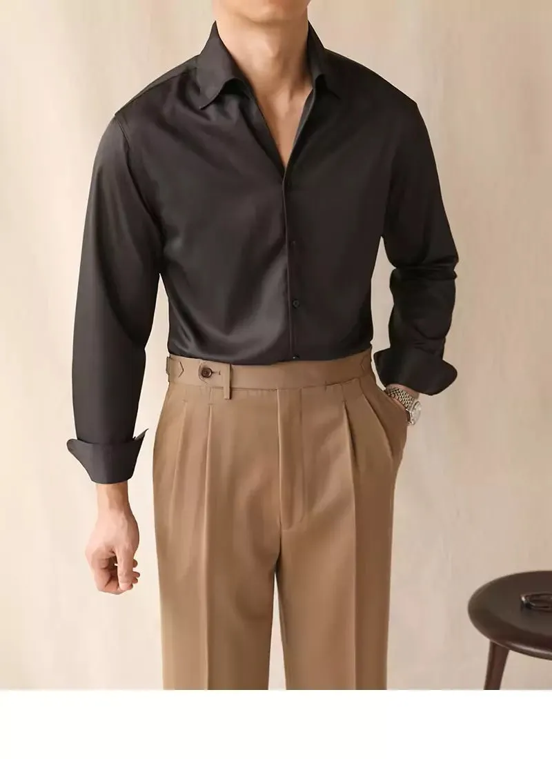Slim Fit Long Sleeve Business Shirt