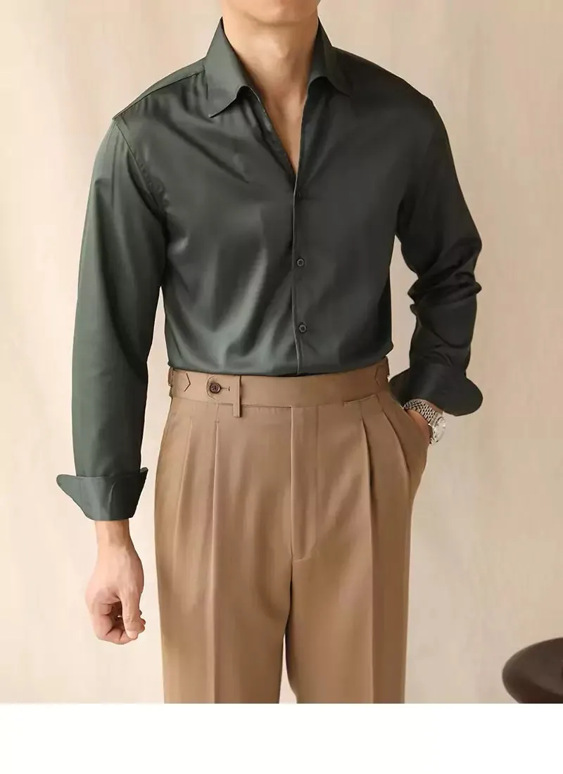 Slim Fit Long Sleeve Business Shirt