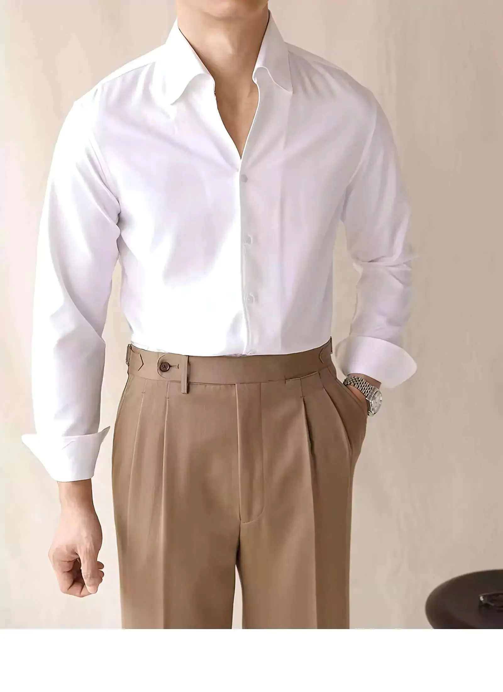 Slim Fit Long Sleeve Business Shirt