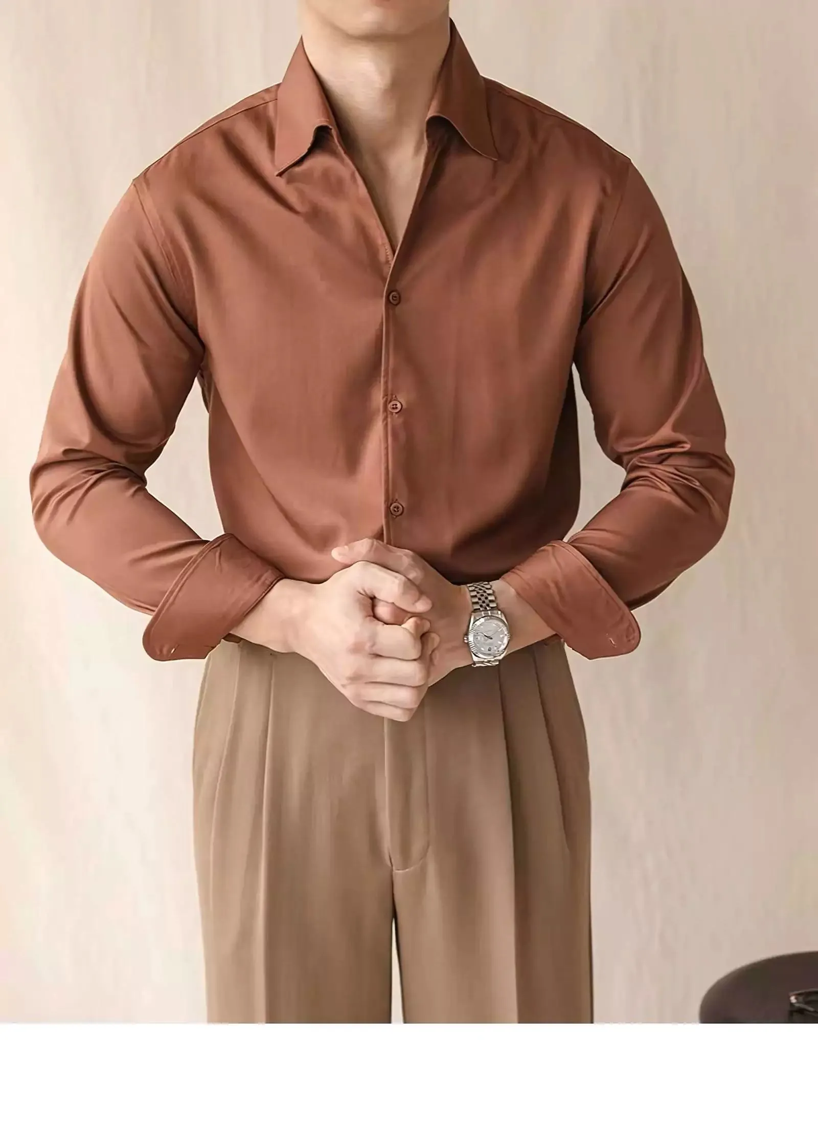 Slim Fit Long Sleeve Business Shirt