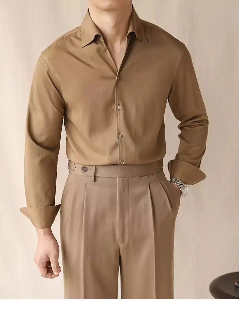 Slim Fit Long Sleeve Business Shirt