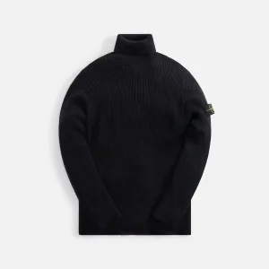 Stone Island Turtleneck Knit Full Rib Wool Melange - Charcoal