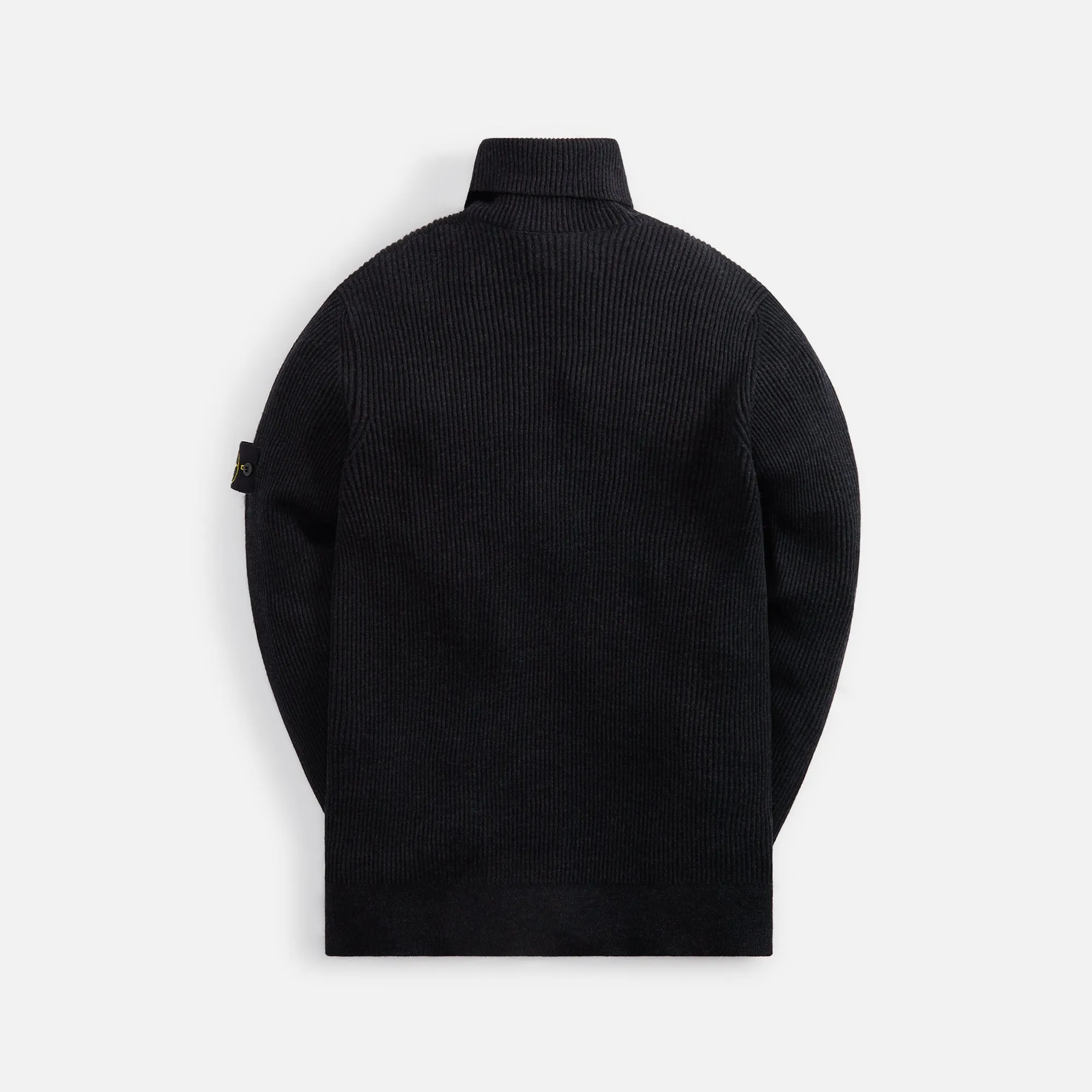 Stone Island Turtleneck Knit Full Rib Wool Melange - Charcoal