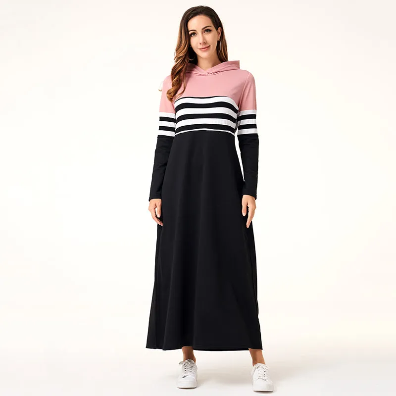 Striped Hoodie Dresses for Women