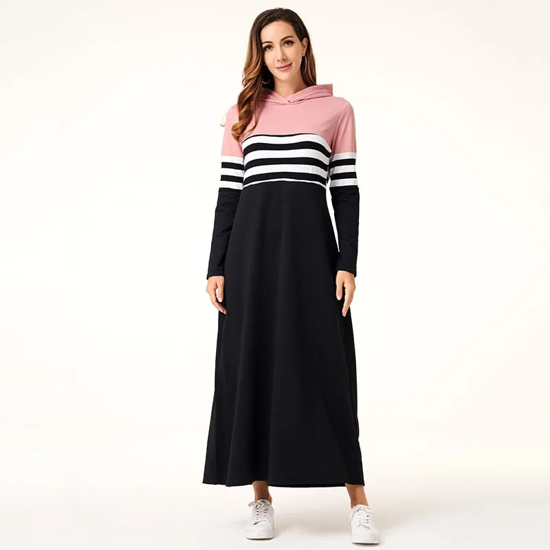 Striped Hoodie Dresses for Women