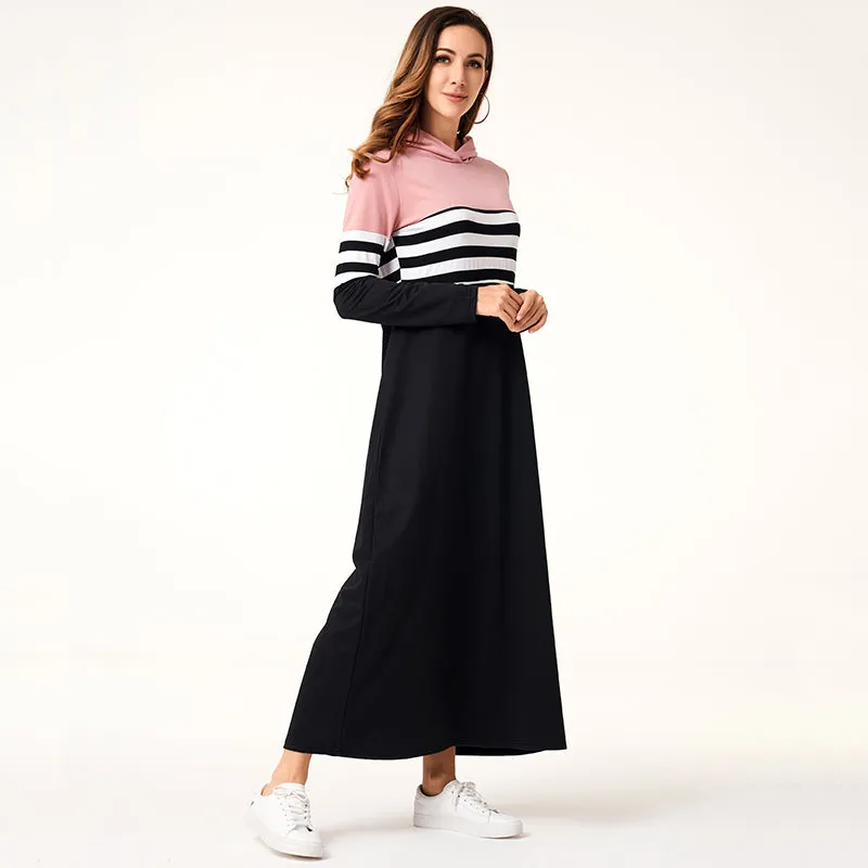 Striped Hoodie Dresses for Women