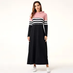Striped Hoodie Dresses for Women