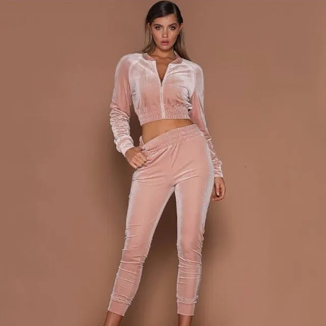 Summer Autumn Two Pieces Set Hoodie Top And Pant Tracksuit Women Set Elastic Waist Leisure 2 Piece Set Women Outfits