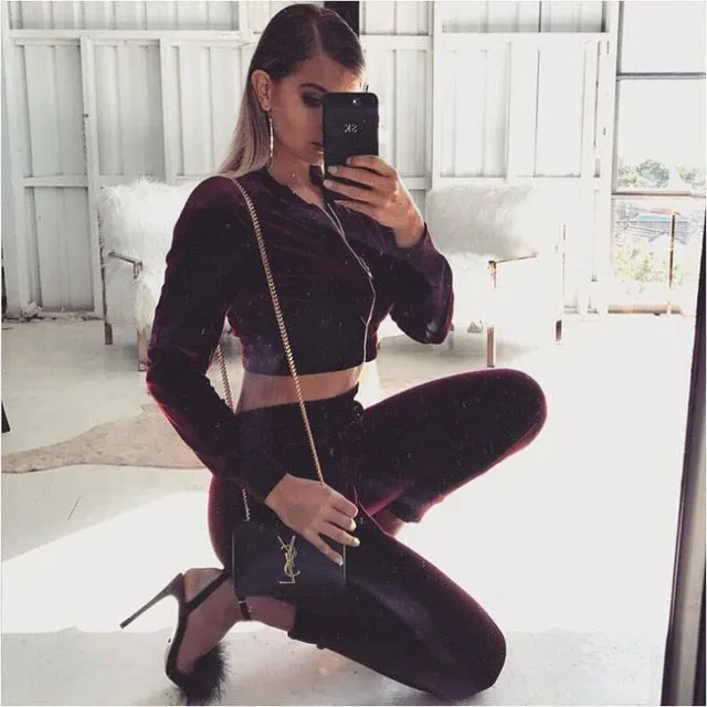 Summer Autumn Two Pieces Set Hoodie Top And Pant Tracksuit Women Set Elastic Waist Leisure 2 Piece Set Women Outfits
