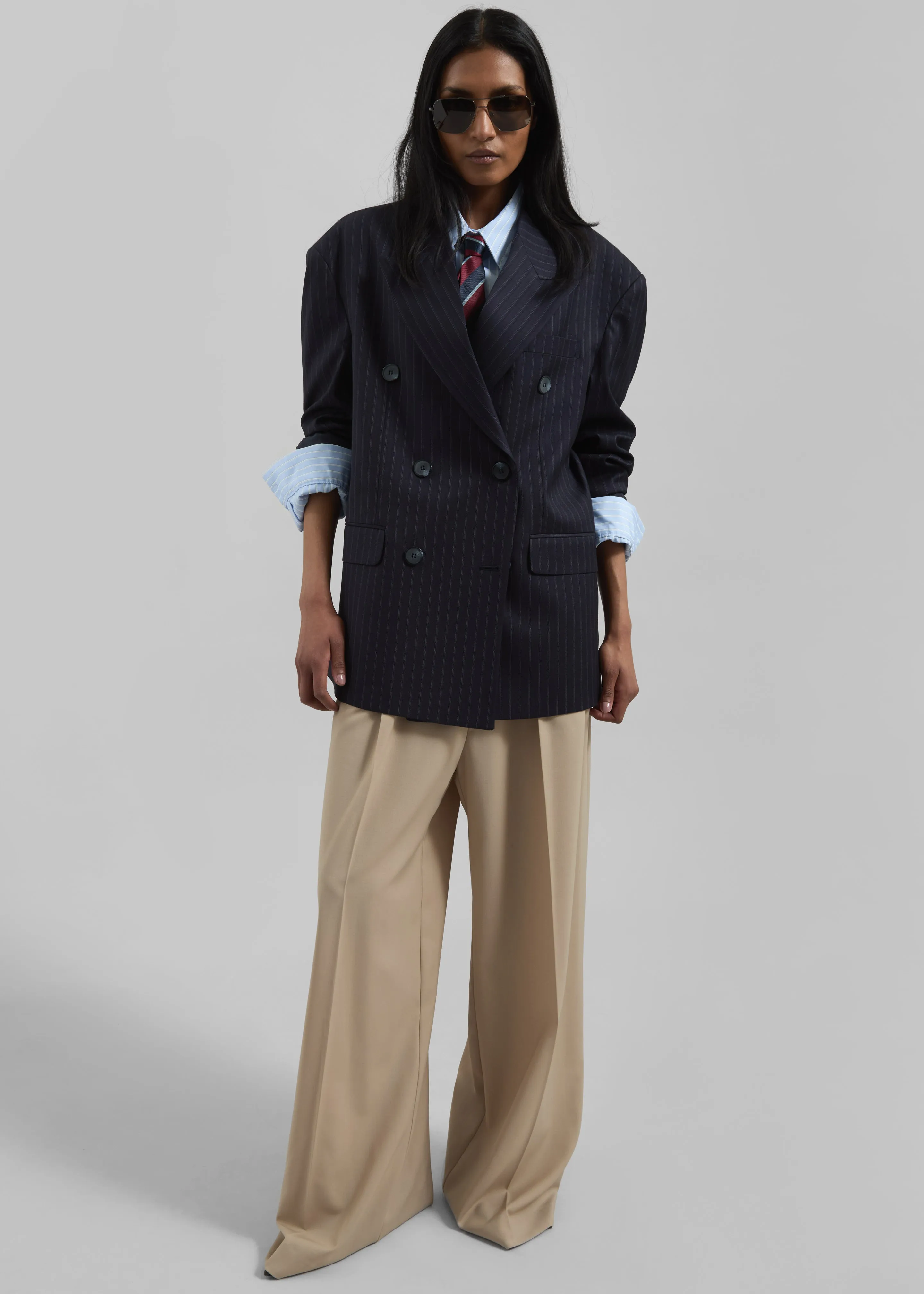 Tarbert Double-Breasted Blazer - Navy Pinstripe