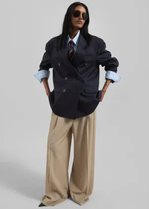 Tarbert Double-Breasted Blazer - Navy Pinstripe