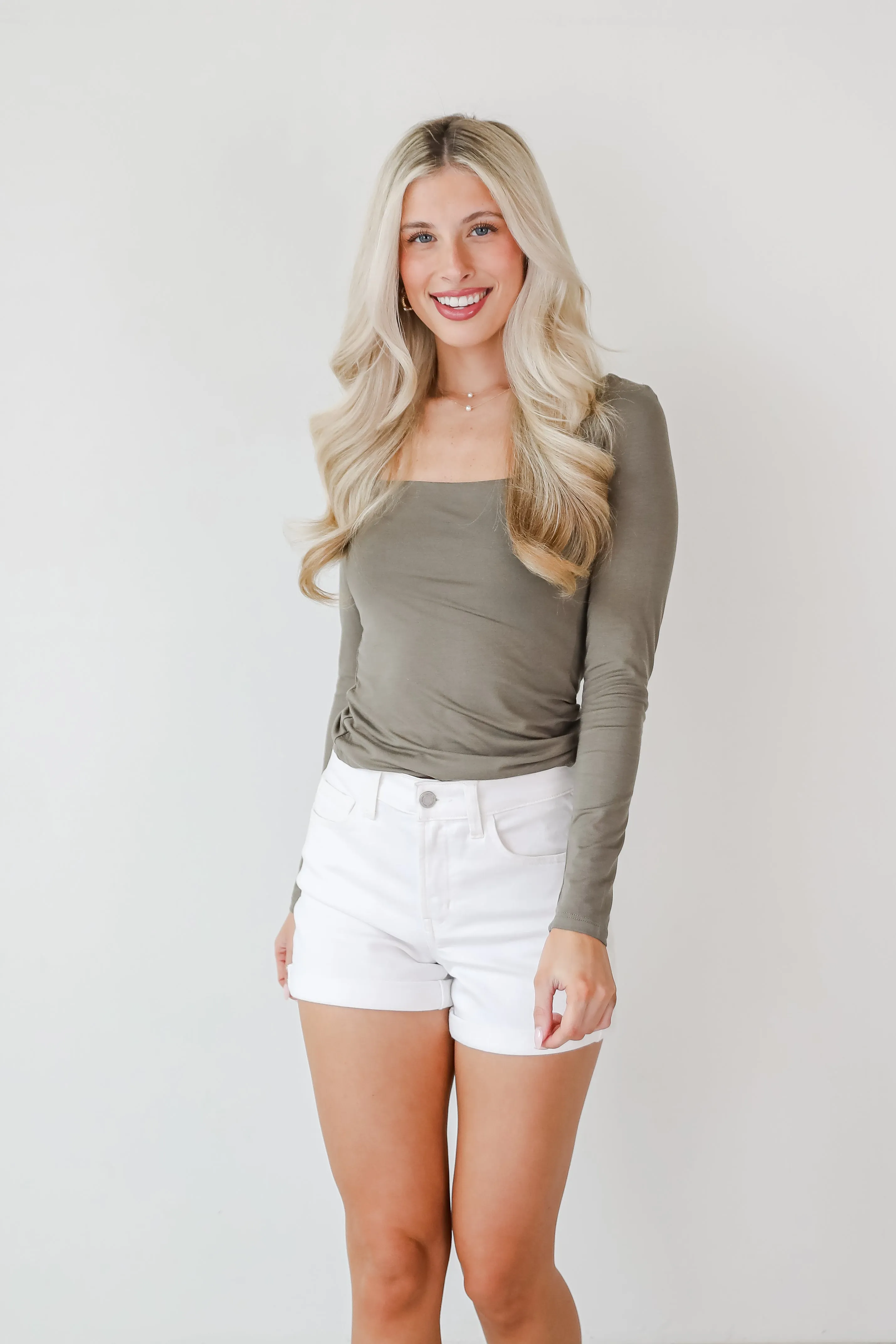 Taylor Square Neck Long Sleeve Top