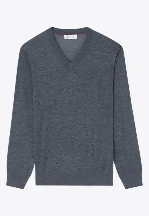 V-neck Sweater in Silk-Blend