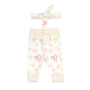 Watercolor Hearts | Legging & Headband Set
