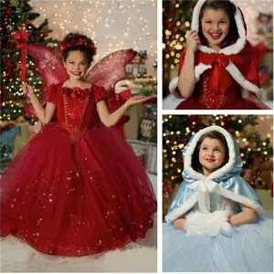 Winter Girl Dress Children Red Hoodie Princess Dresses Kids Christmas Party Costume for Girl With Cap Dresses for Girls