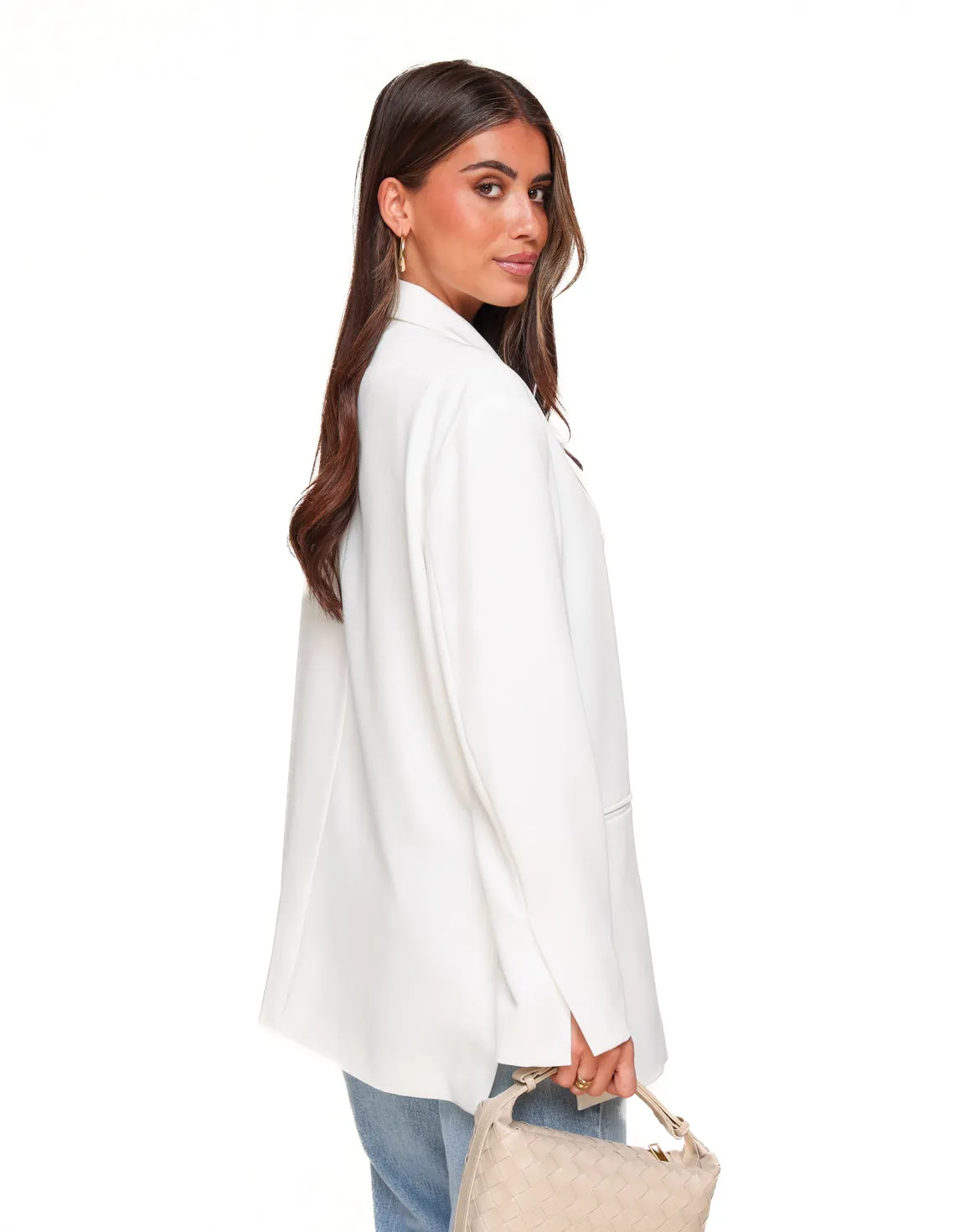 Witte Vierkante Oversized - Blazer