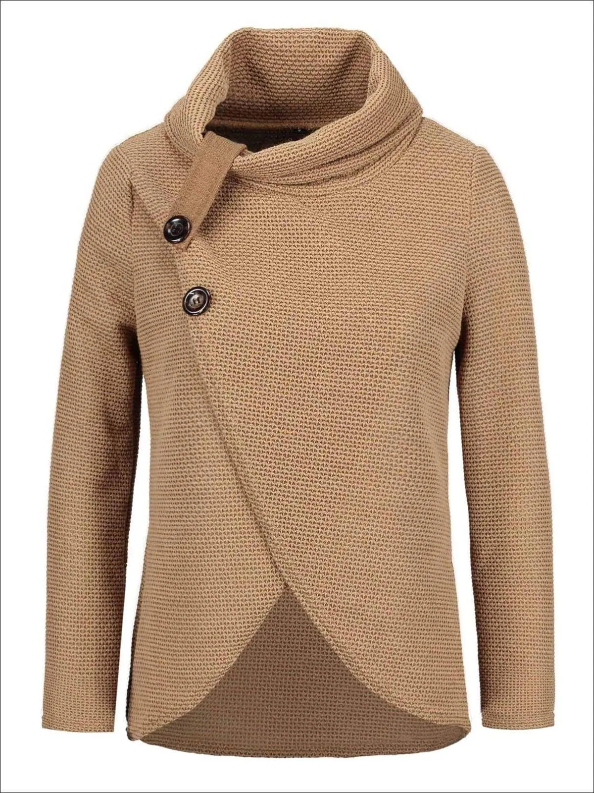 Women's Fall Knitted Turtleneck Sweater Poncho