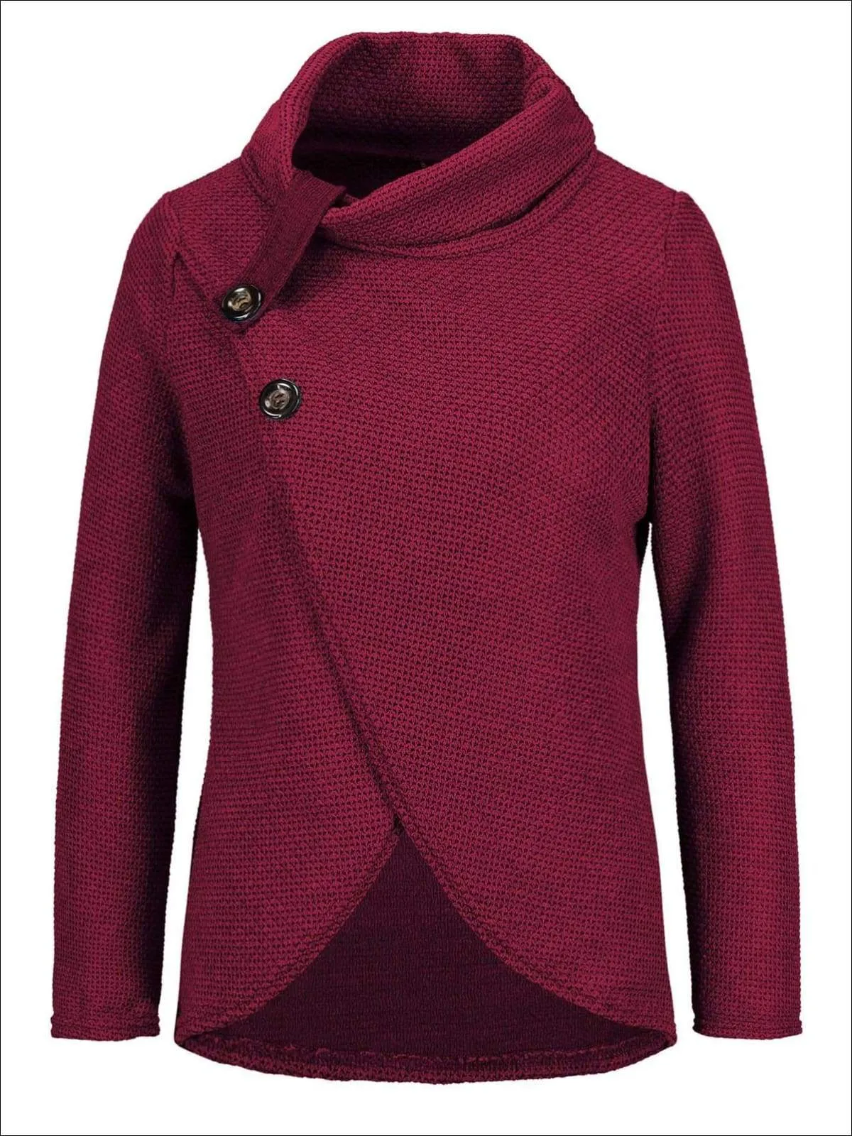 Women's Fall Knitted Turtleneck Sweater Poncho