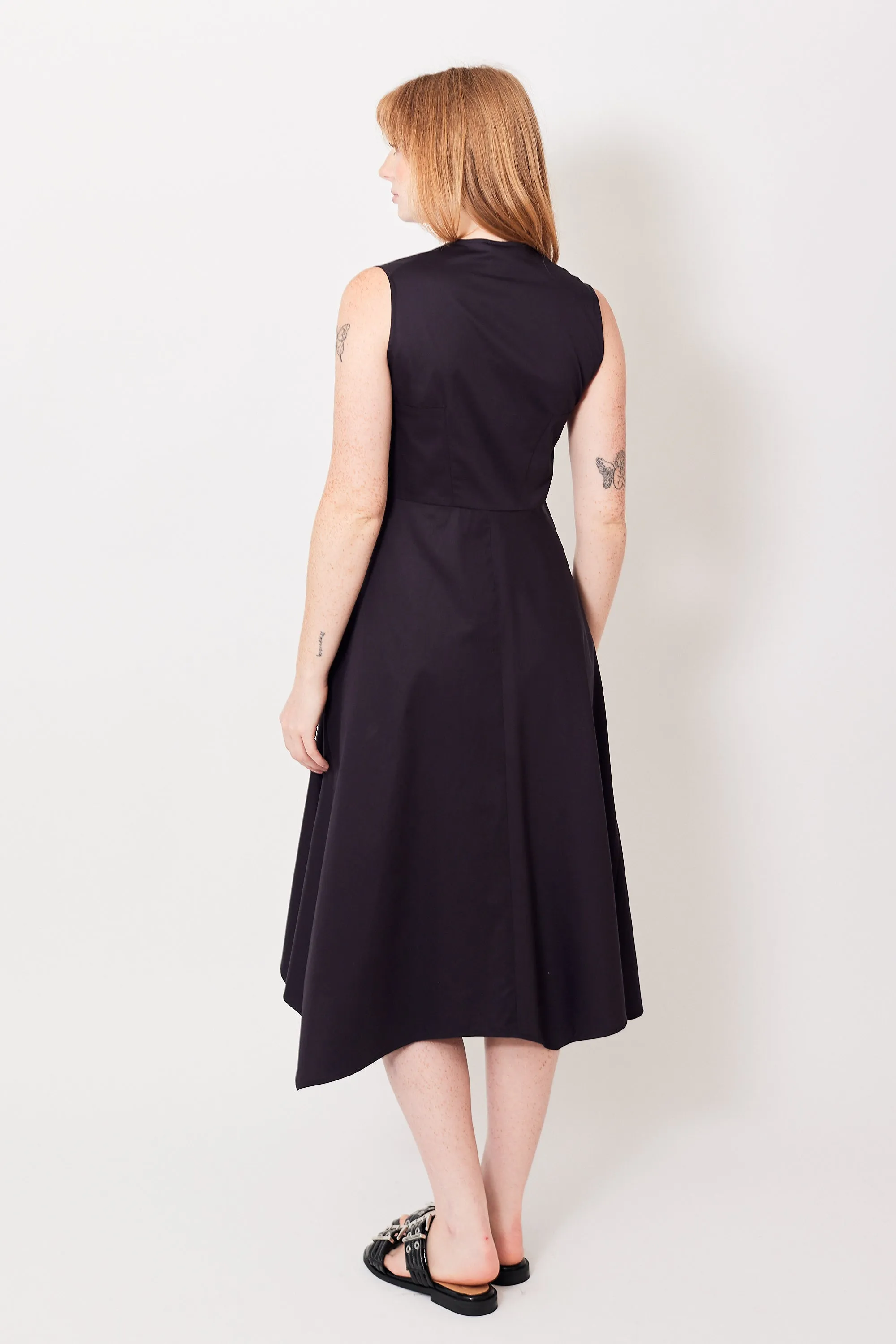 Zero   Maria Cornejo Sleeveless Cotton Broadcloth Wave Dress